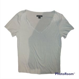 Wild Fable Ribbed V Neck Short Sleeve Tee Shirt Lime Green Womens XS